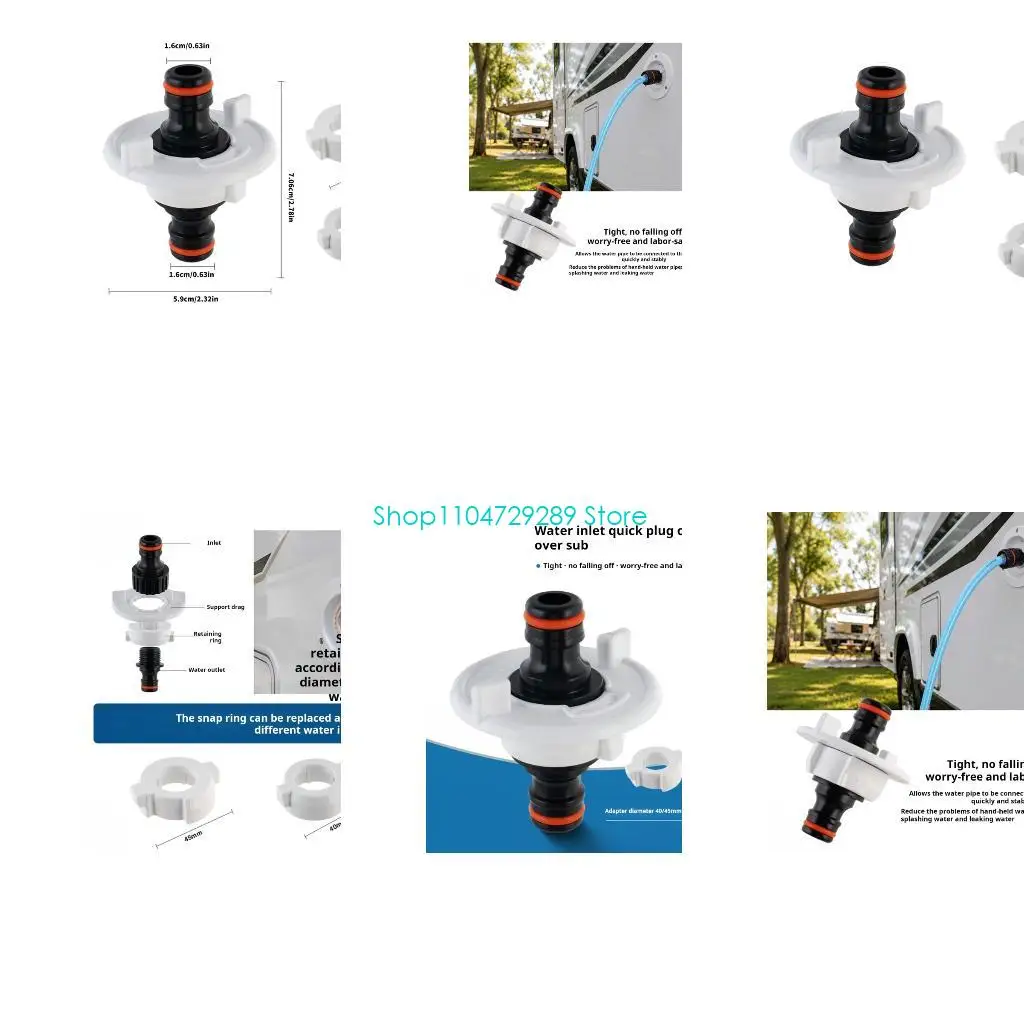 D8KE Water Cap Filling Adapter Water Inlet Filler Cap Quick Hose Connector For Motorhome Travel Trailer
