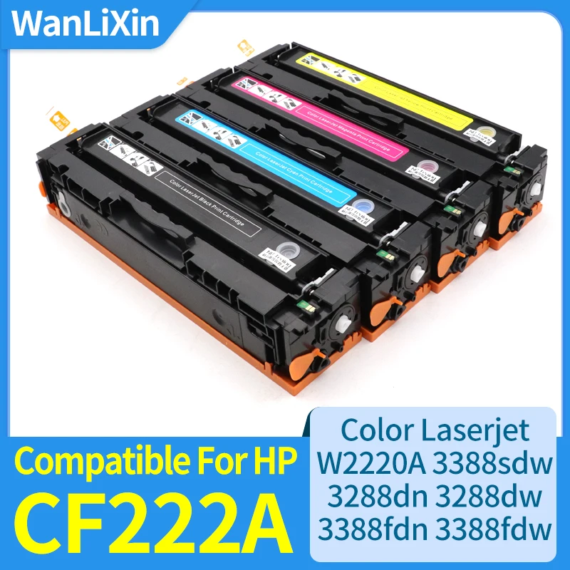 

Новый картридж с тонером CF222A W2220A W2221A W2222A, совместимый с принтером HP Color Laserjet 3388sdw 3288dn 3288dw 3388fdn 3388fdw