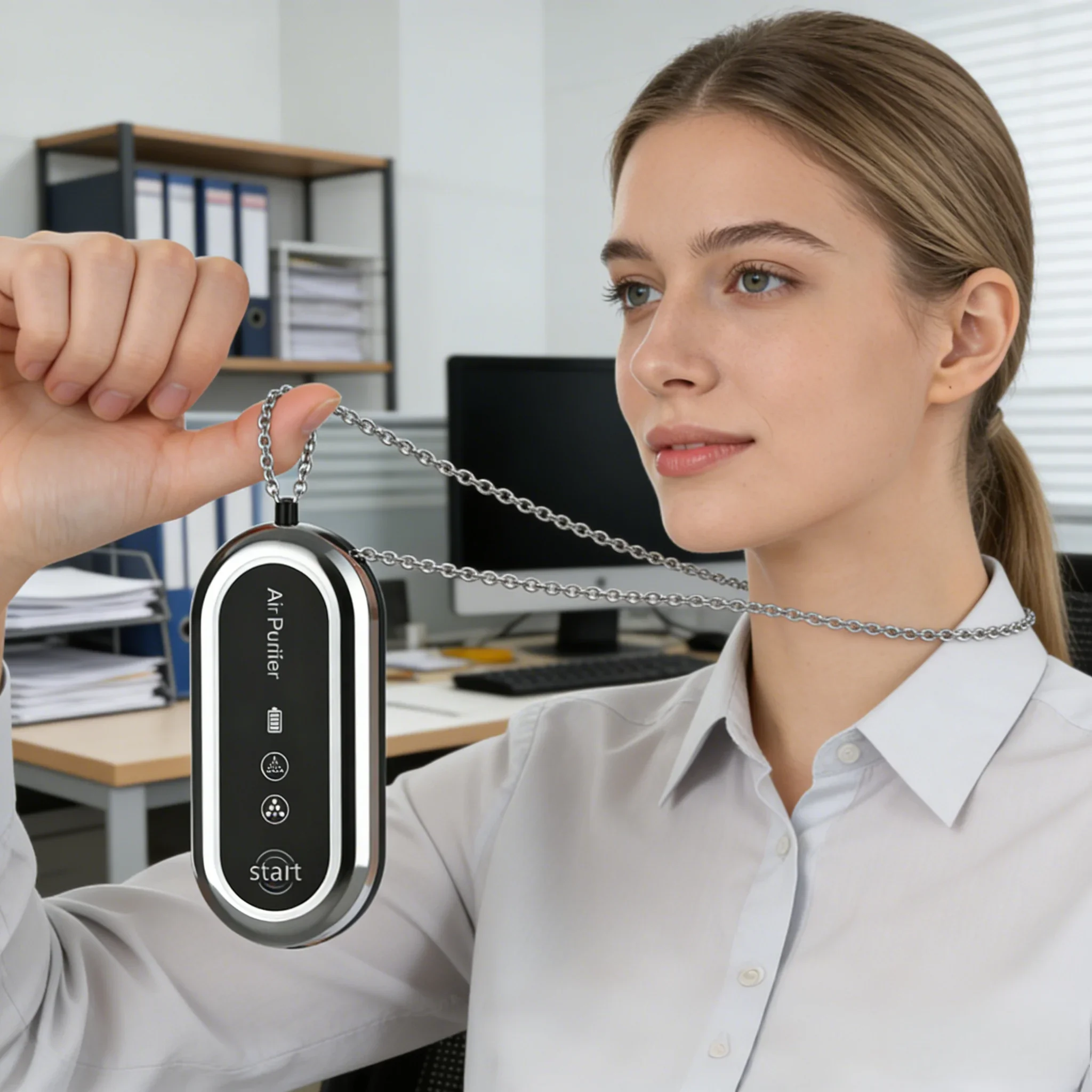 

Портативный очиститель воздуха для ношения на шее: для путешествий и командировок, для поддержания свежести воздуха в движении