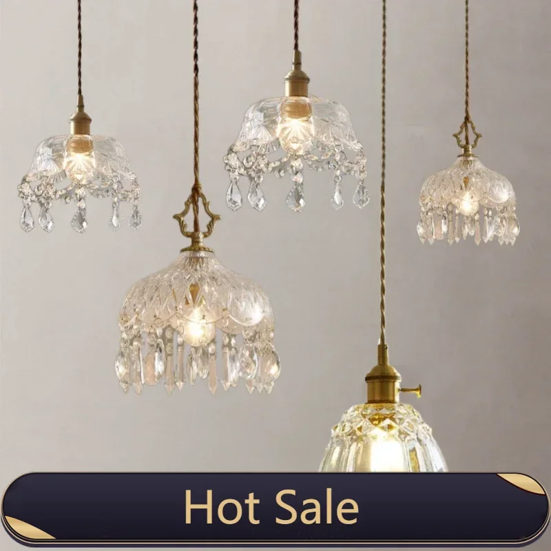

2025 Nordic Luxury Bedroom Bedside Pendant Lamp Aisle Crystal Bar Restaurant Lighting Dining Room Kitchen Vintage Lights Hanging