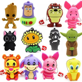 JASTER komik karikatür bellek sopa 64GB Mini kalem sürücü 32GB taşınabilir USB Flash sürücü 16GB renkli USB sopa 8GB moda U Disk