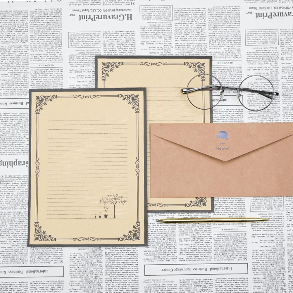 

96 шт., винтажная крафт-бумага для письма, ретро, канцелярские принадлежности для писем, гладкие канцелярские принадлежности премиум-класса для школьников, друзей, традиционная эмоция