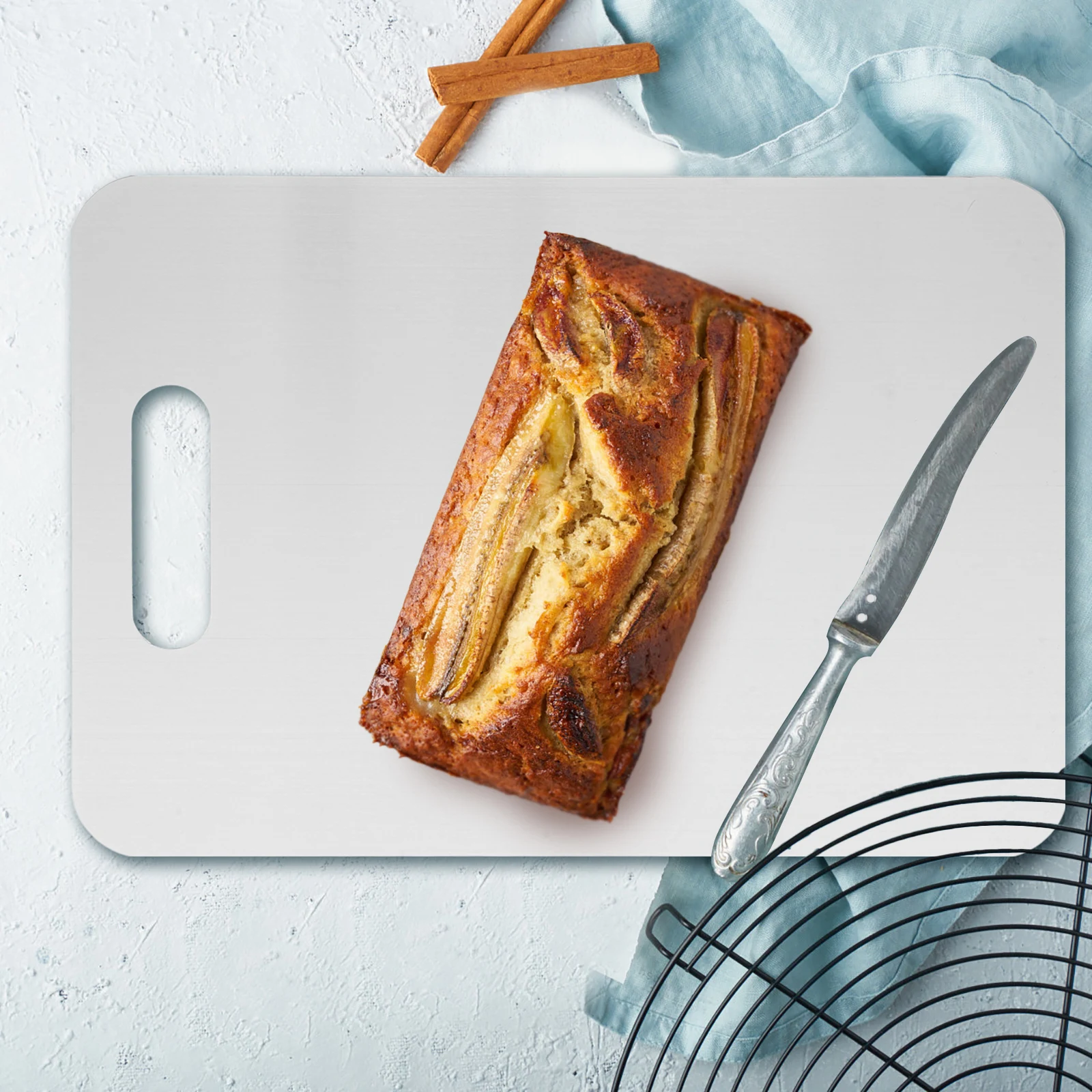 

Food Grade Stainless Steel Cutting Board Reusable Rust Resistant Dishwasher Safe for Kitchen Home Use for Countertop