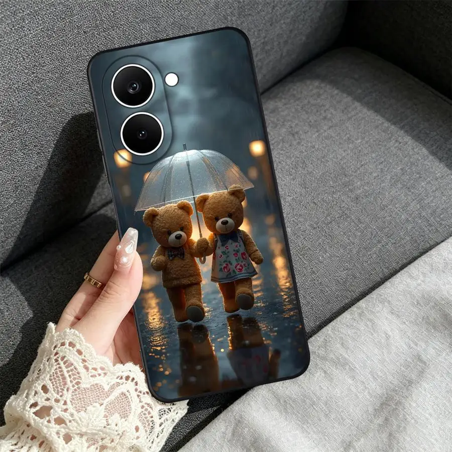 Bear Couple Umbrella Case for Xiaomi Poco X8 Pro Max F6 X3 F5 X5 M7 C85 X4 X7 F8 Ultra C71 F7 Phone Cover F4