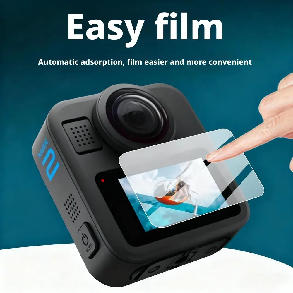 1 قطعة واقي للشاشة من الزجاج المقسى لـ GoPro MAX2 HD واضح مقاوم للانفجار ومضاد للخدش ملحقات كاميرا الحركة