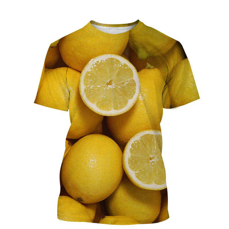 Summer Fashion Personality Fun Lemon graphic t shirts For Men Casual harajuku Trend Printed O-neck Short Sleeve Streetwear Tops