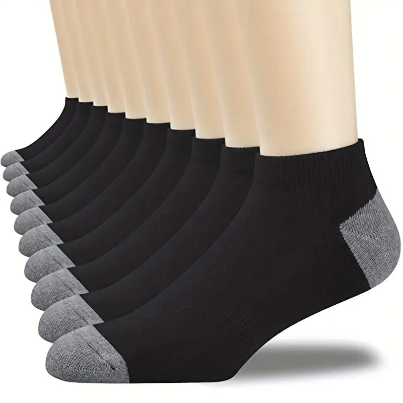 10pairs Men\'s Fashion Cotton Breathable Comfortable Ankle Socks, Men\'s Summer Socks