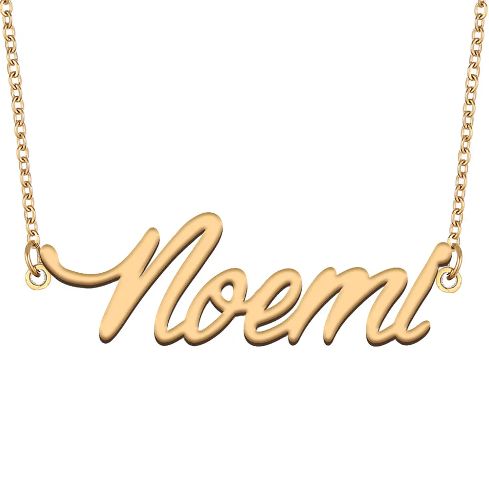 

Noemi Name Necklace for Women Stainless Steel Jewelry Gold Color Nameplate Pendant Collares Para Mujer Letters Choker