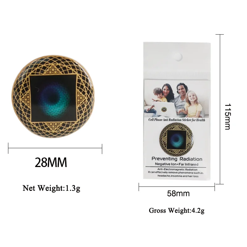 6PCS mobile phone EMF stickers, universal EMF protection for mobile phones, self-adhesive, reusable, can block 99% of radiation