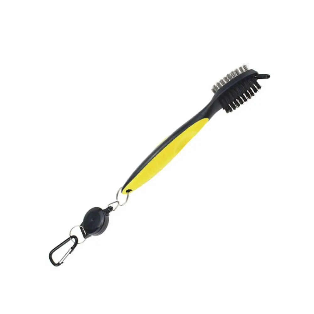 3 In 1 Golf Club Brush Retractable 2 Sided Retractable Groove Cleaner Zip-line Multifunctional Groove Cleaning Brush