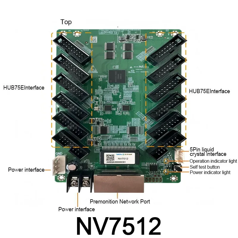 

Приемная карта Novastar NV7512 для светодиодных дисплеев, полноцветная, с 12 портами HUB75E и функцией коррекции цвета