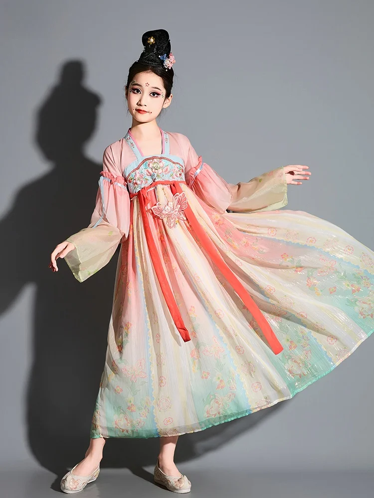 

Ele Classical Dance Performance Costume for Girls Children's Practice Clothes Flowing Hanfu Stage Performance O...