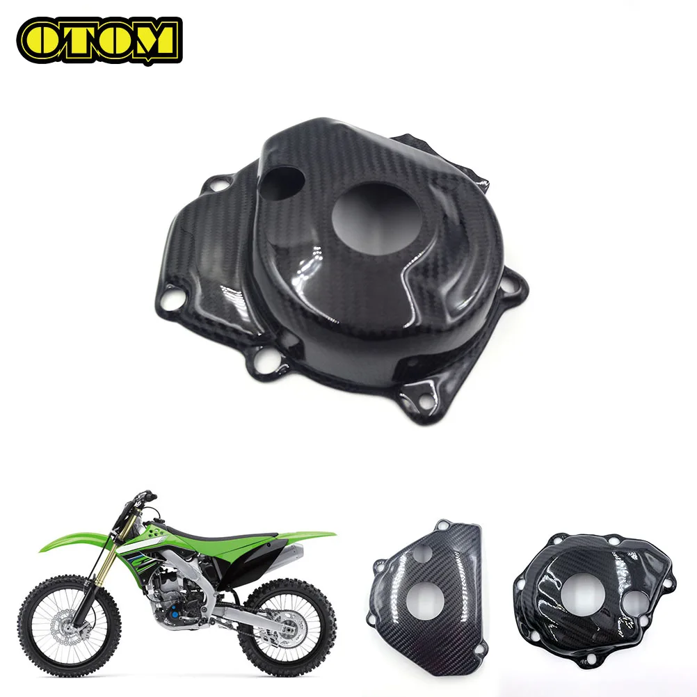 Motorcycle For KAWASAKI Ignition Cover Engine Carbon Fiber Magneto Protector Guard KX250 KX250F KX250X KLX230 KX450X KX450SR