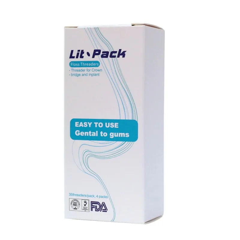 Lit-Pack Floss Threader Green for Crown Brace Bridge Implant 2box 8 Cases 280 Threaders and 2 box 12 Cases 432 Threaders