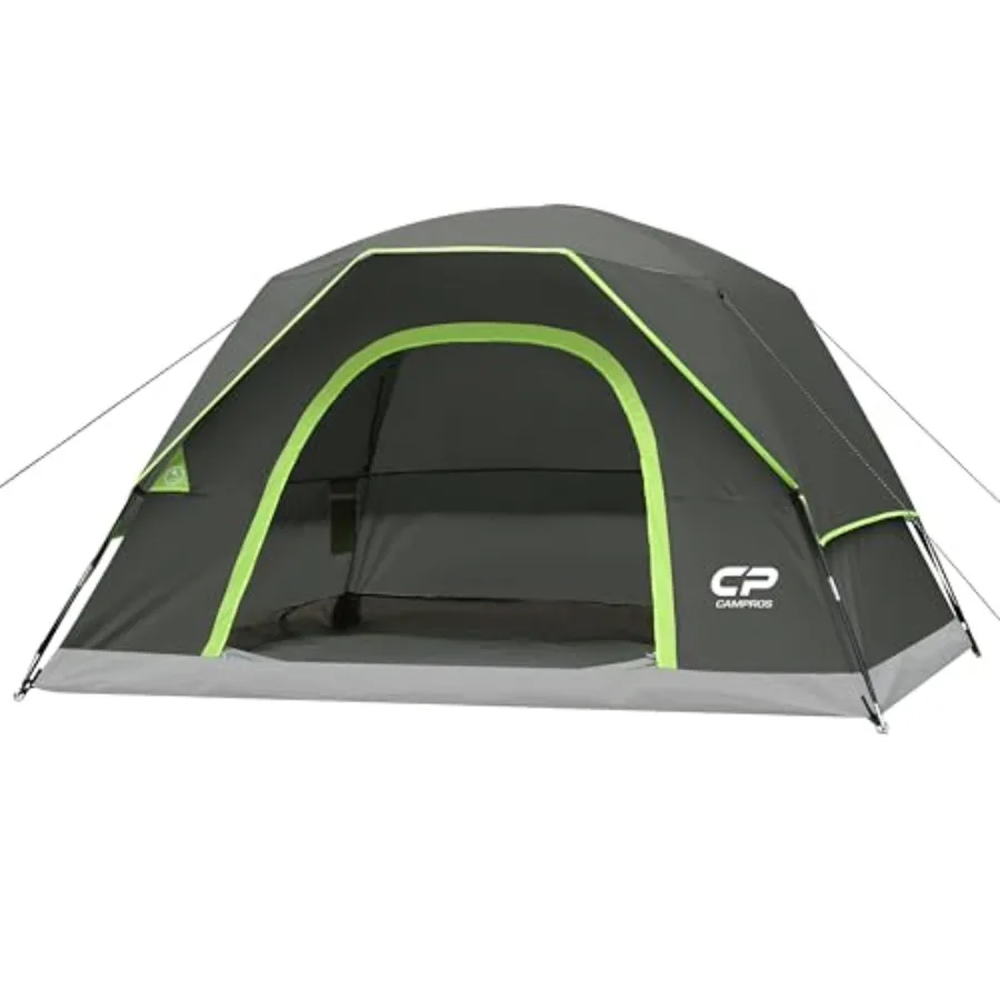 

Camping Tent for 2/4/6 Person, Polyester Waterproof Windproof Double Layer Dome Tent, Gray/Blue, Easy Setup with Large Mesh Win