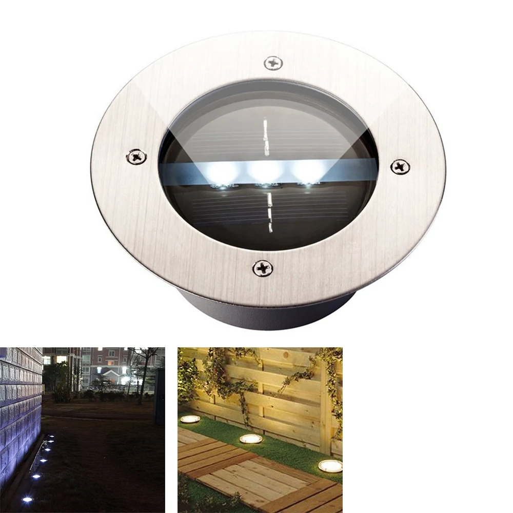 

Горячие солнечные лампы, 3 светодиода, освещение на солнечной энергии, 3 светодиода, подземная лампа