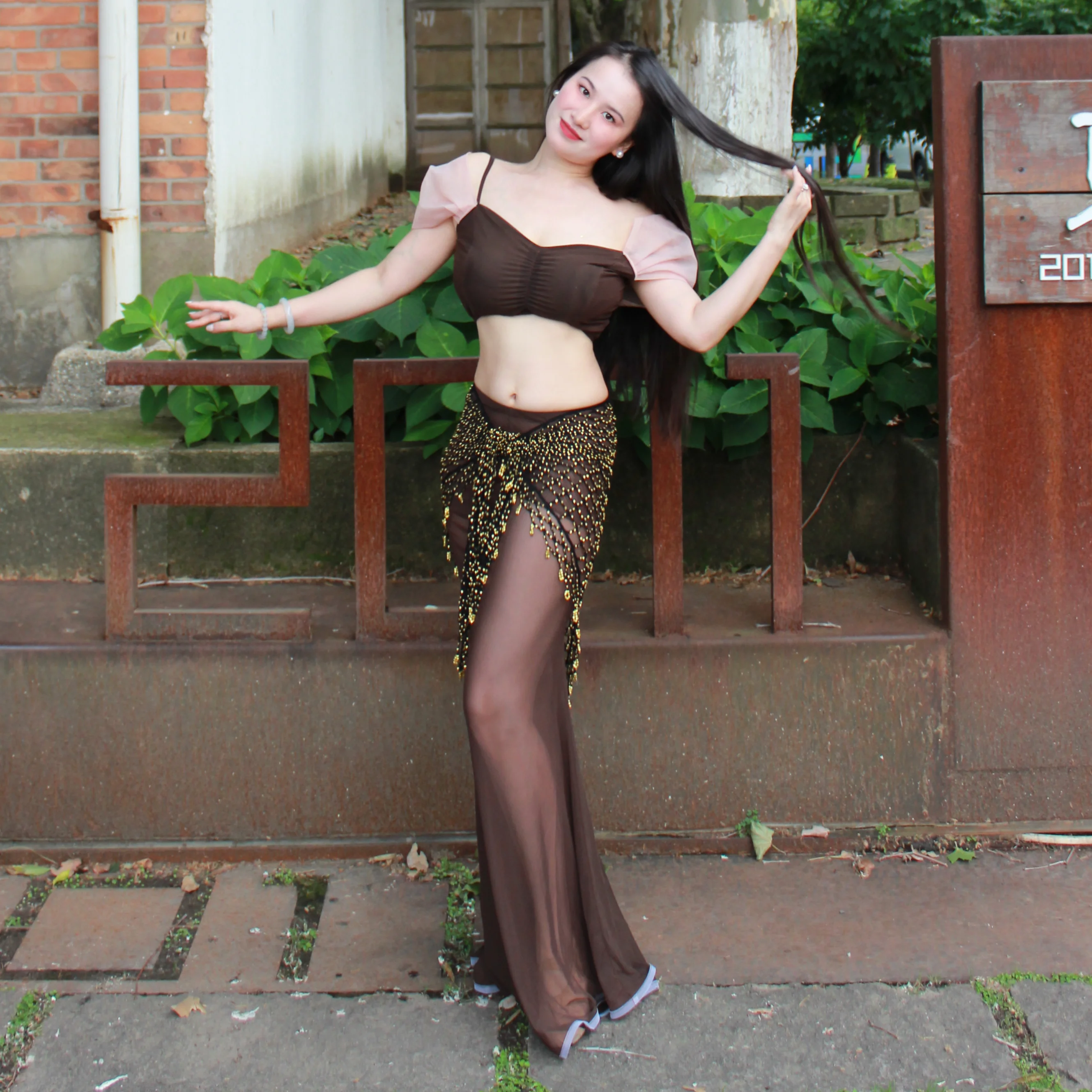 Nieuw buikdansvoorstellingkostuum voor dames, high-end sexy temperamentpak, professionele oefenoutfit voor volwassenen