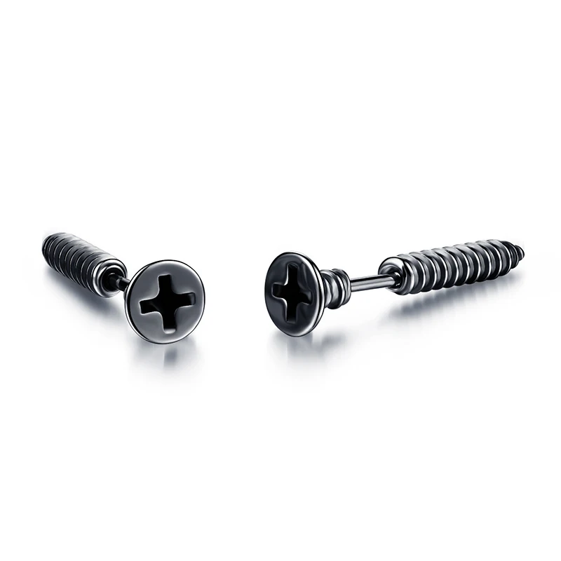Gothic Unisex Punk Rock Stainless Steel Nail Earrings for Men Momen Stud Earrings Novelty Party Jewelry