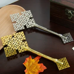 HTISOK Orthodox Handle Blessing Cross Jesus Religious Gift Small Hand Fit Gold Plated Cross for Church Prayer