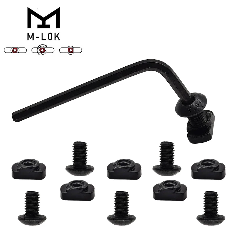 

10 Pcs/lot M-LOK Screw And Nut Replacement for MLOK Rail Sections Hunting Accessories(M5)