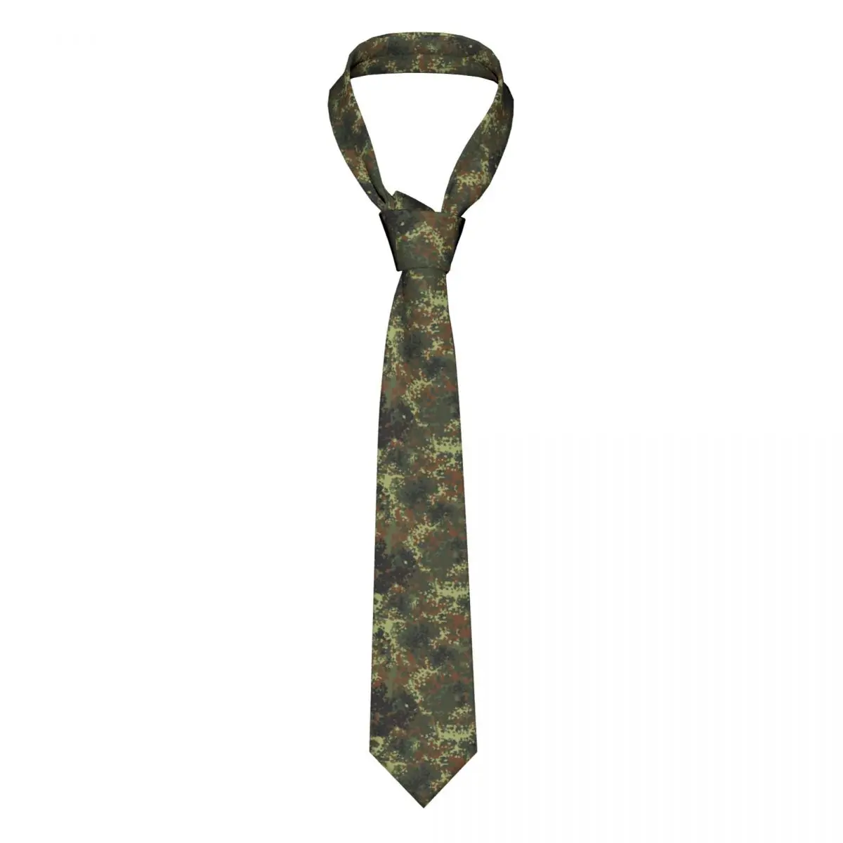 

Personalized Flecktarn Camo Ties for Men Classic Military Army Camouflage Silk Party Necktie