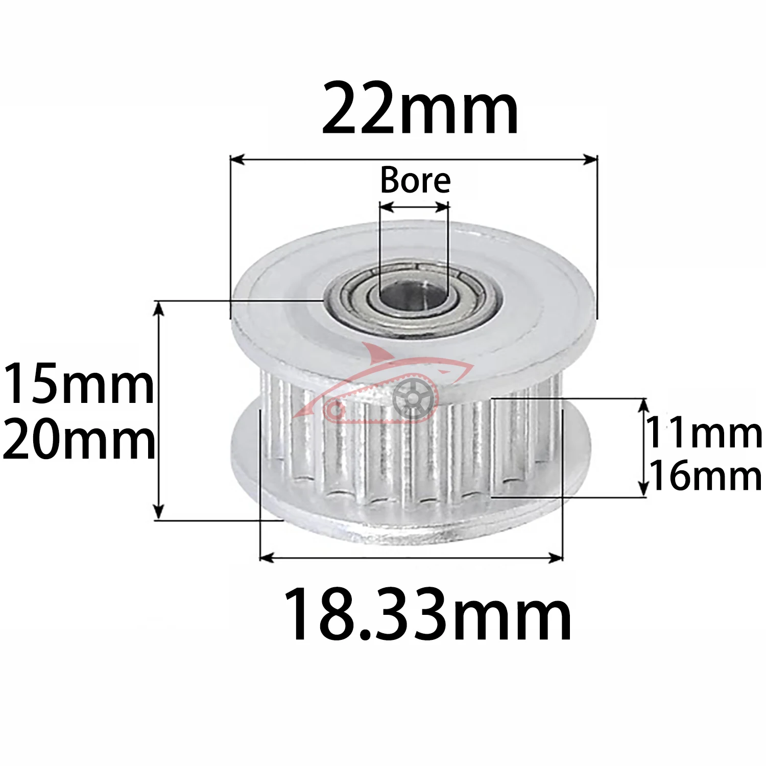 Idler HTD 3M 20Teeth Idler Timing Pulley Bore5~12mm Belt Width 10/15mm Synchronous Wheel Idler Pulley 3D Printer HTD3M 20T Idler