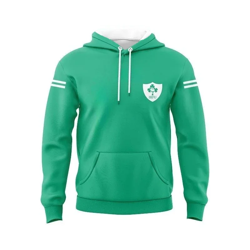 2023 Irish Rugby Home and Away Rugby Training Jerseys Hoodies 3D Printed Comfortable Casual Sports Pullover Shopping Travel