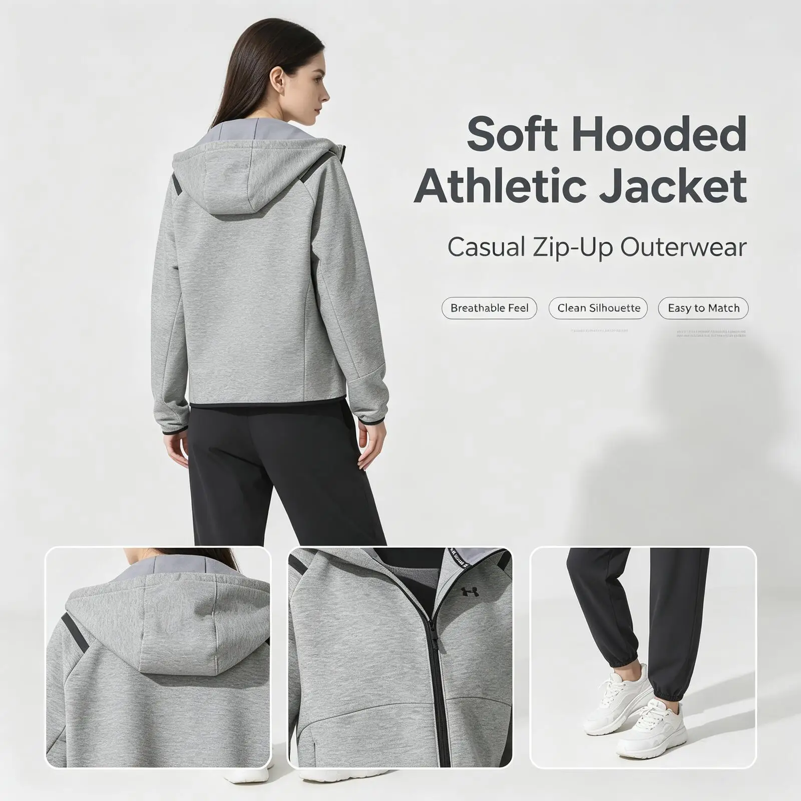 Under Armour Women's Ua Unstoppable Sportswear Knitted Hooded Jacket Outdoor Windproof Casual Top 1379842-011