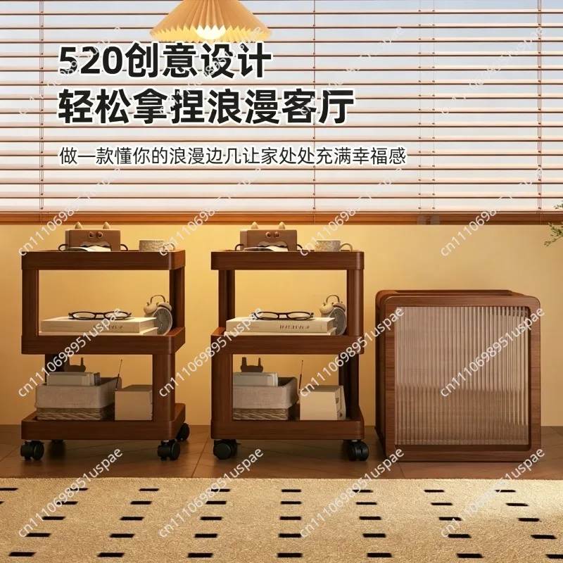 New bedside table movable sofa-side small cabinet,creative home living room decoration nightstand multifunction storage