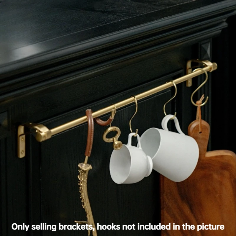 Wall-Mounted Towel Rack Bathroom Brass Towels Holder Single/Double Rod Kitchen Dishcloth Racks Multifunctional Hanging Shelf