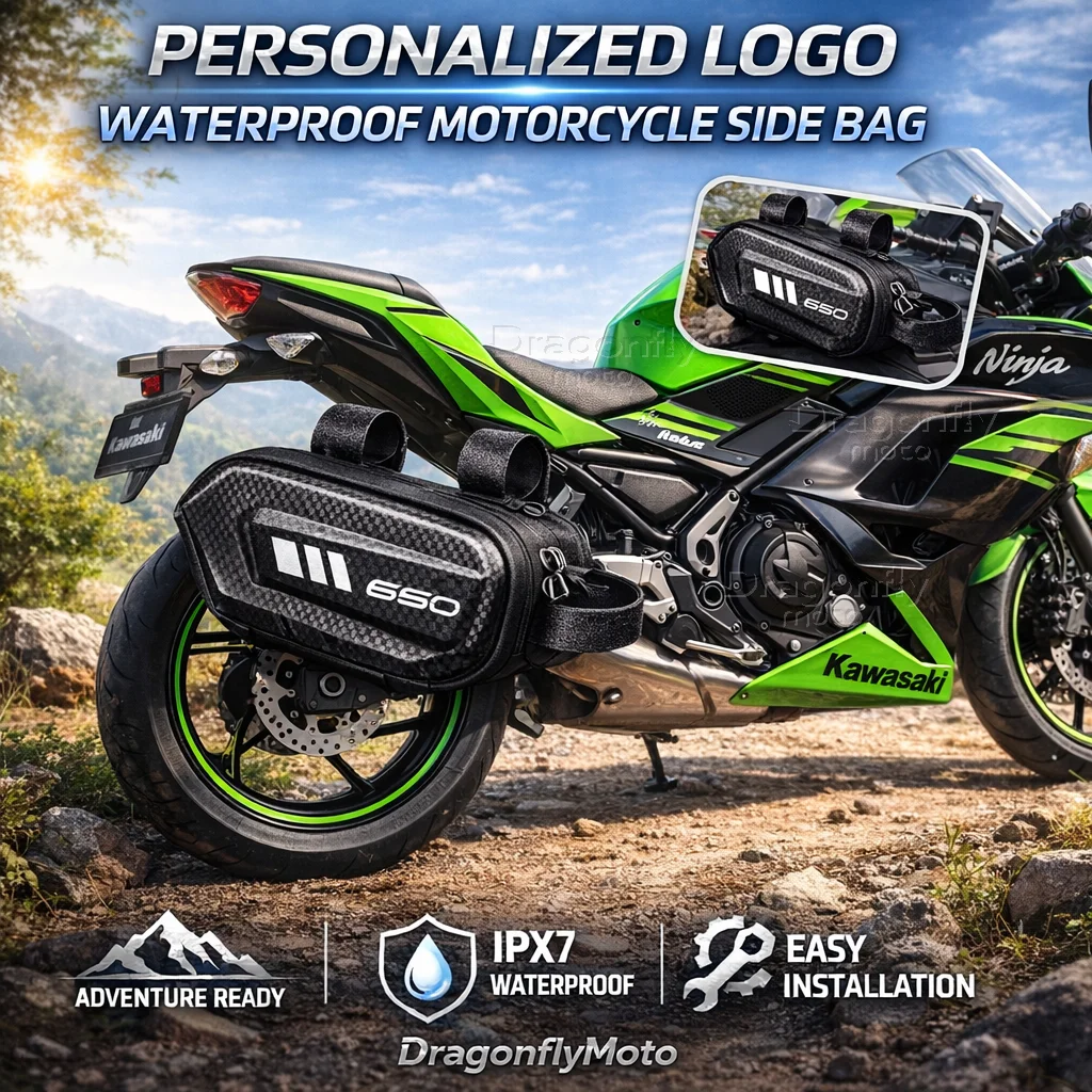 

Для мотоциклов Kawasaki Ninja 650, Z650Z, NINJA 650, 650SE, Versys 650: Боковая сумка с индивидуальным логотипом, водонепроницаемая, жесткий корпус, седельная сумка.