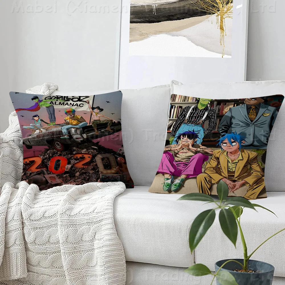 

Gorillaz Retro Maple Design Cushion Cover Happy Autumn Harvest Decor Holiday Decorati Pillow Cover