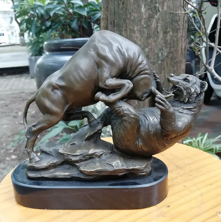 2023 Good luck Mascot Bronze carving art COMPANY SHOP stock market financial business Success bullish bull FENG SHUI statue