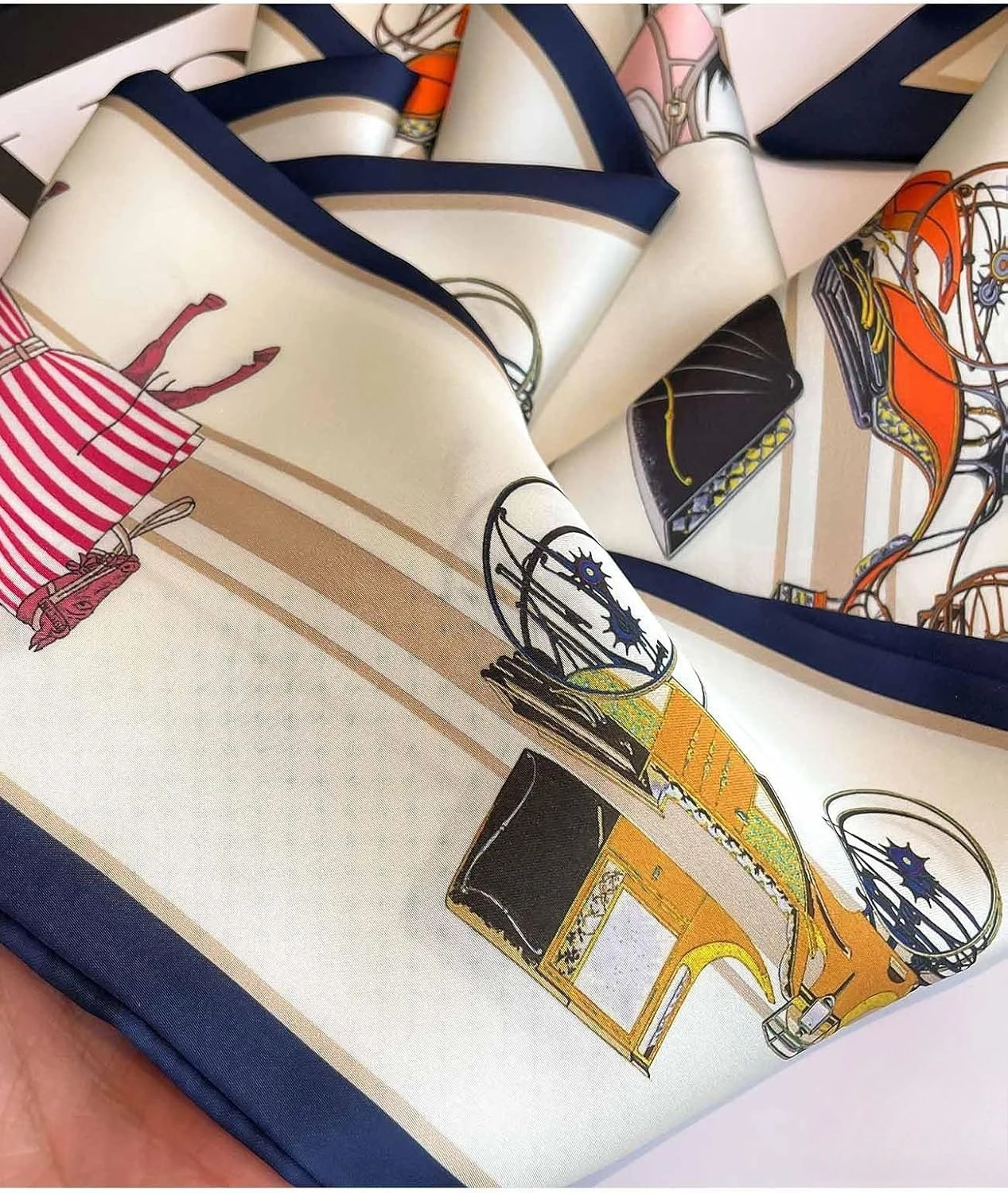 Head Scarf Hair Neck Scarves For Women Purse Bag Scarfs For Handbags Silky Long Thin Satin Headscarf Fashion