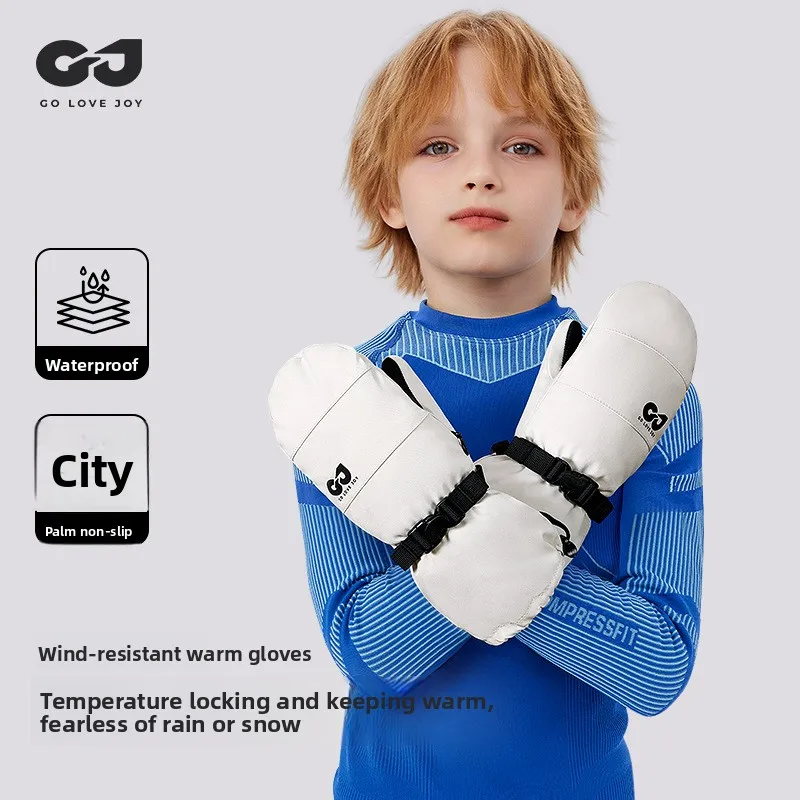 

Children's ski gloves 3M thickened windproof and warm sports waterproof and cold-proof gloves heated winter skateboard gloves