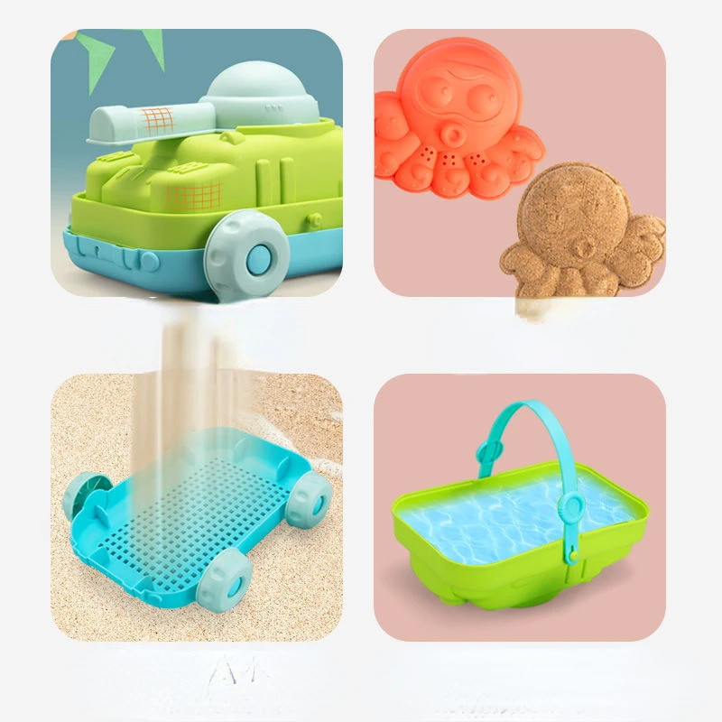 Children's Beach Entertainment Toys Outdoor Snow Camping Water Sand Digging Tools Baby Tank Bucket Sand Playing Equipment