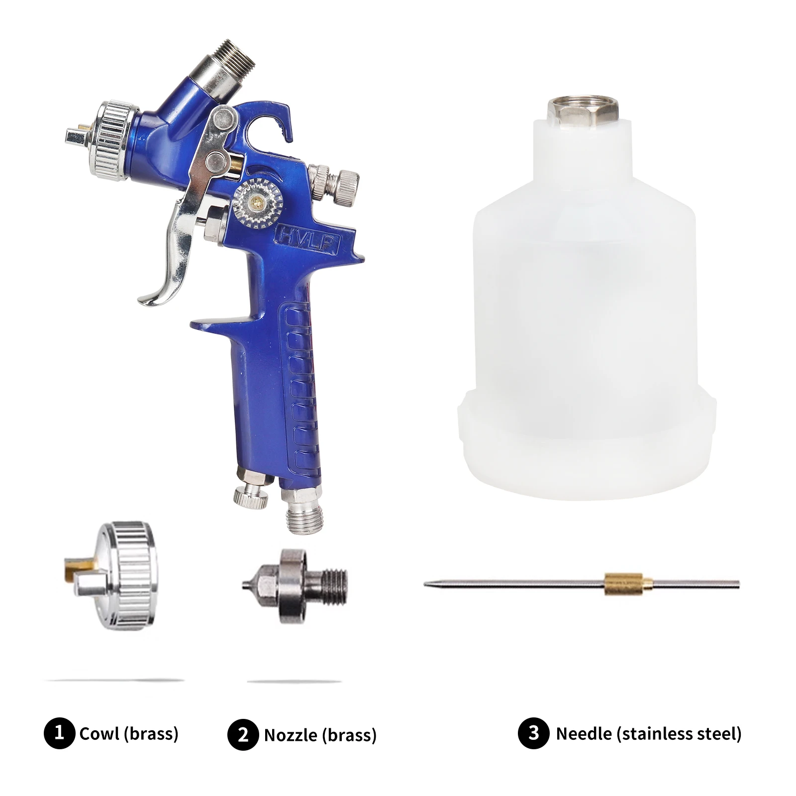 Imagem -05 - Mini Pistola de Pintura para Pintura Aerógrafo de Alta Atomização Mobília do Carro Pistola Pneumática de Aerógrafo 0.8 mm Bocal Hvlp
