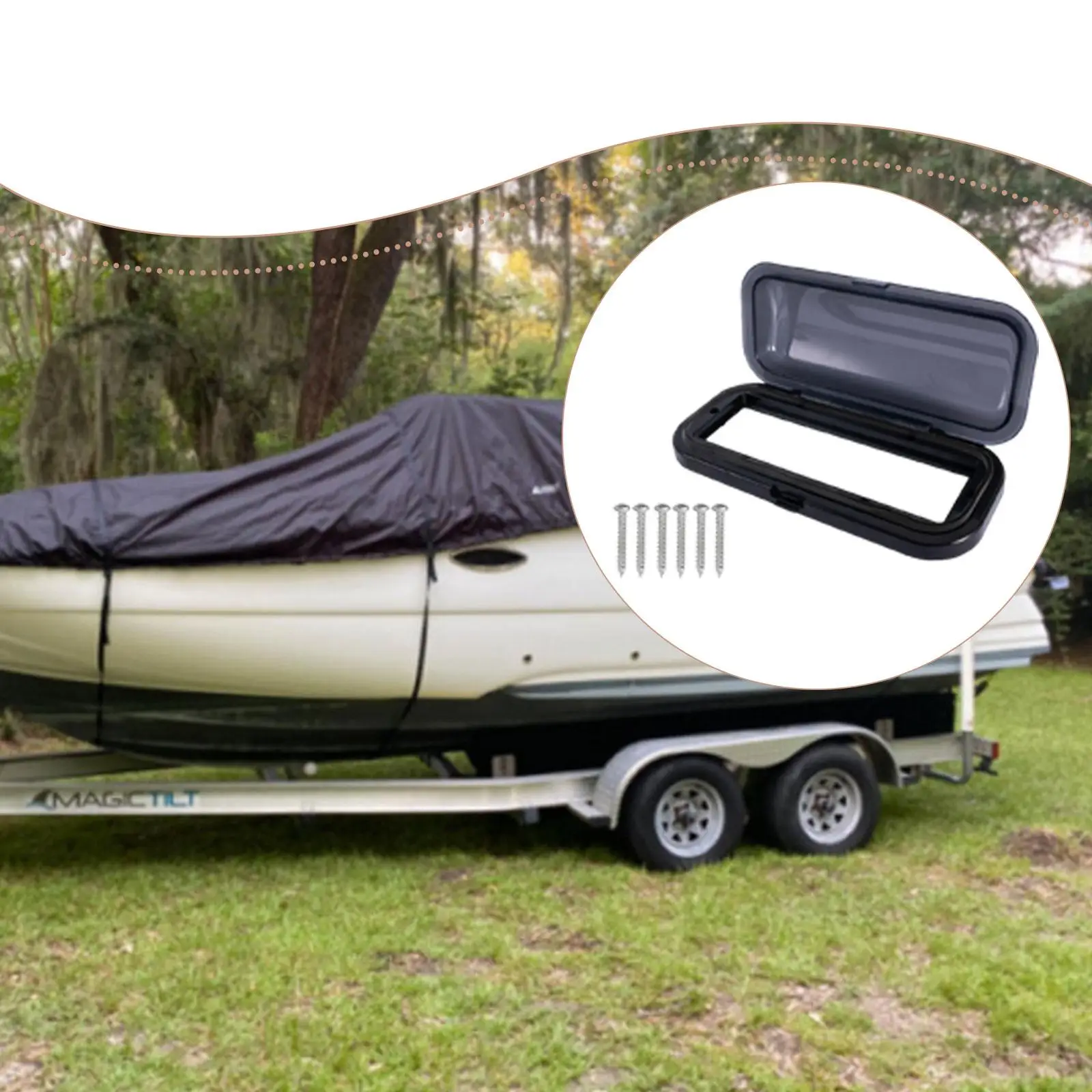 Universal Marine Radio Cover Waterproof ABS Stereo Housing Protector Flip Up Door for Boat Audio
