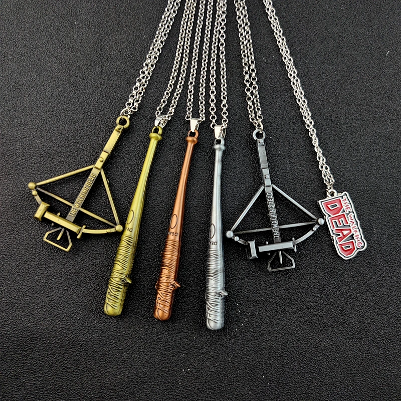 Accessories The Walking Dead Necklace for Men Women Movie Collections Pendants Necklaces Weapon Model Statement Jewelry