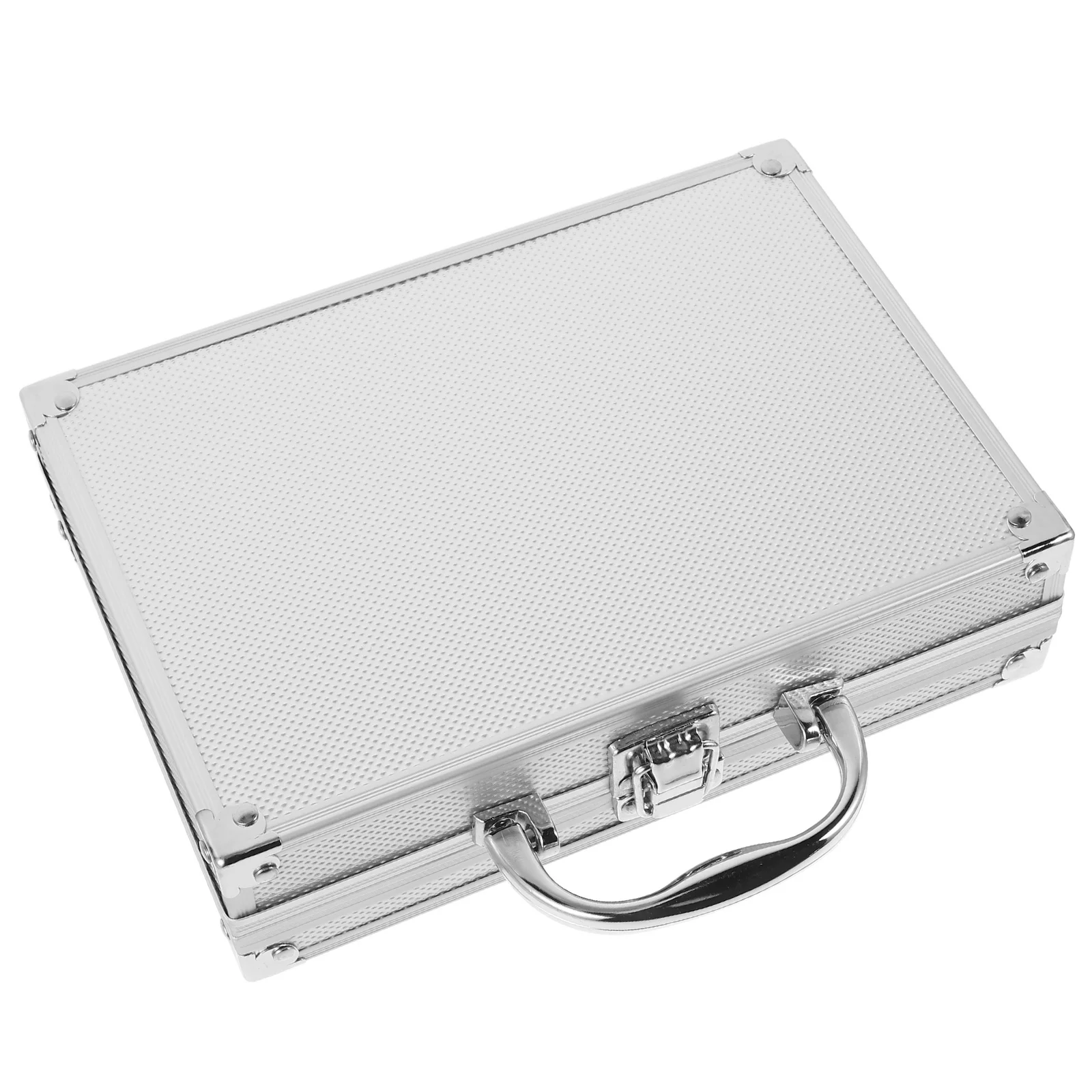 Case Flashlight Tool Box System Aluminum Briefcase Rechargeable Silver Alloy for Kids Toolbox