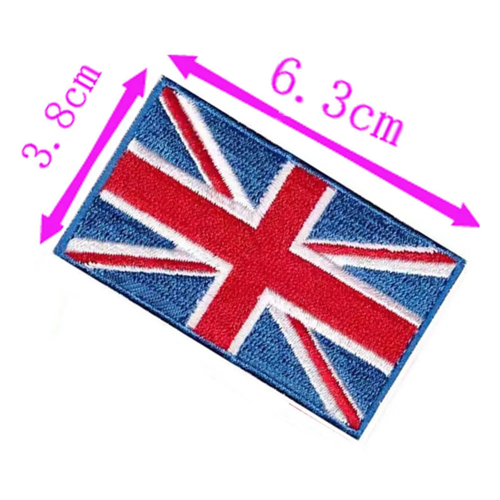 Britain Country Flag Embroidery Patch 6.3cm Wide High Quality Iron On Sew On Backing/Hand Craft/Applique/Hot Cut