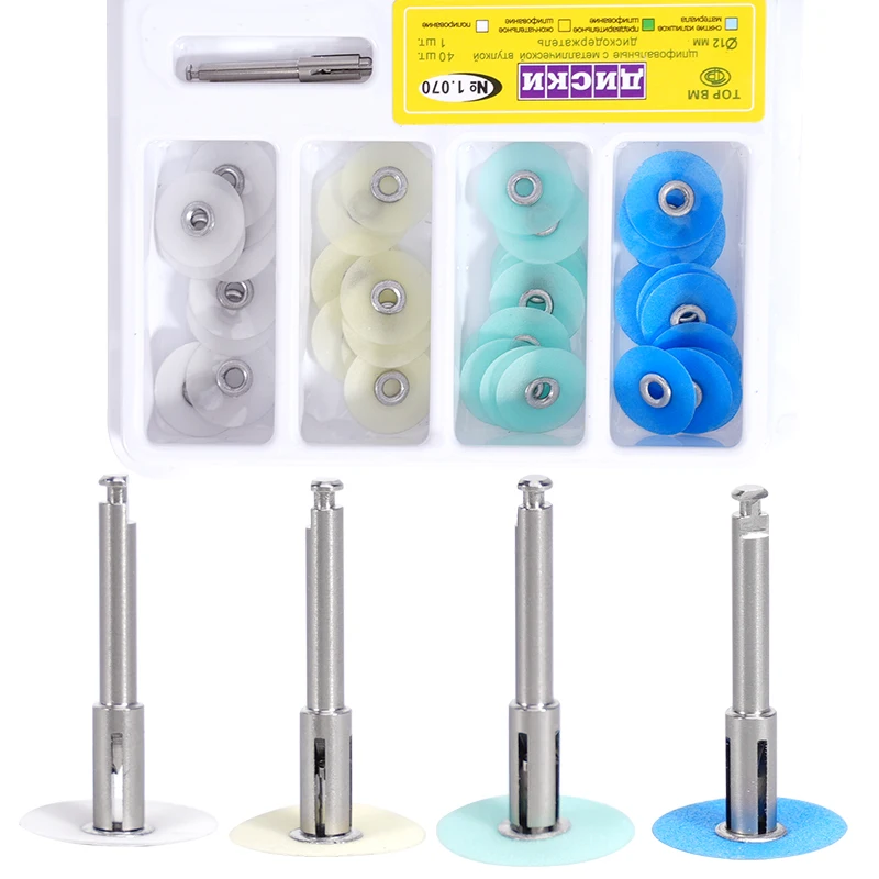 40Pcs/Box Dental Composite Polishing Disc 14mm Sof-Lex Extra Thin Contouring Resin Polisher Disc for Contra Angle Handpiece