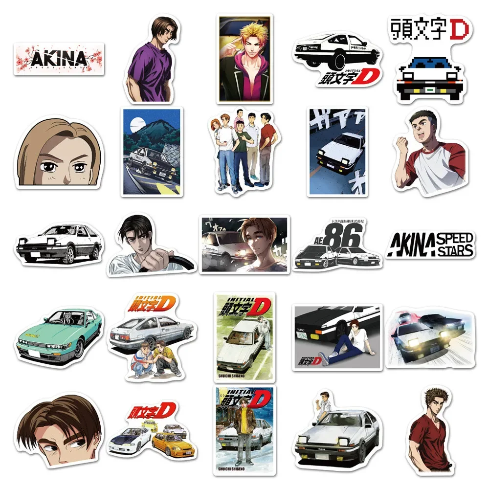 50 قطعة من ملصقات الرسوم المتحركة اليابانية الأولي على شكل حرف D - جرافيتي PVC مقاومة للماء لكوب الماء والأمتعة والكمبيوتر المحمول (متجر عوالم الرسوم المتحركة)