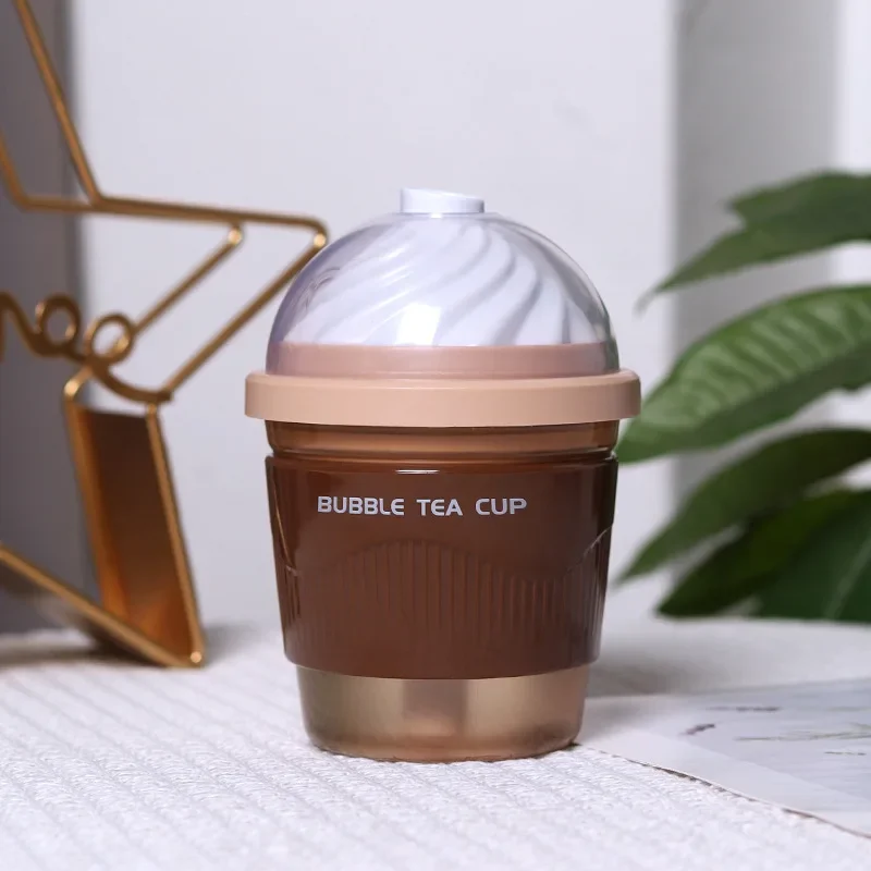 Portable Fashion Simple Milk Tea Color Gradient Night Light USB Direct Plug-In Humidifier Small Night Light
