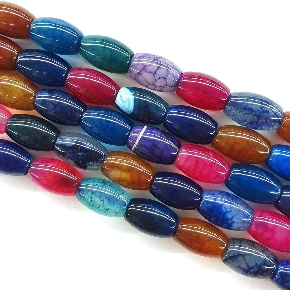 Colourful Agate Beads Natural Stones Healing Crystal Gemstone Bead for Jewelry Making DIY Bracelet Necklace Hand Crafts Ornament