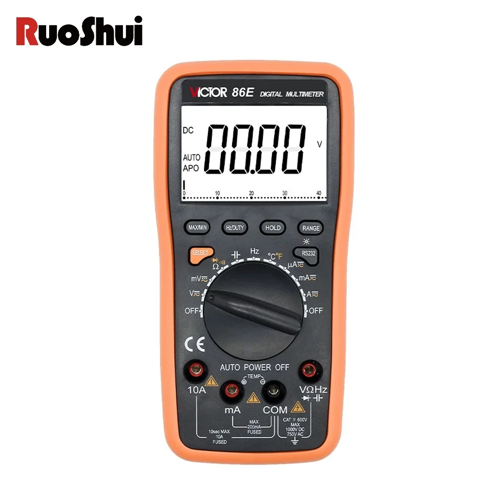 

Victor 86 Digital Multimeter 22000 Counts Auto Range AC/DC Temperature Frequency Capacitor USB Tester Connect Transfer Polymeter