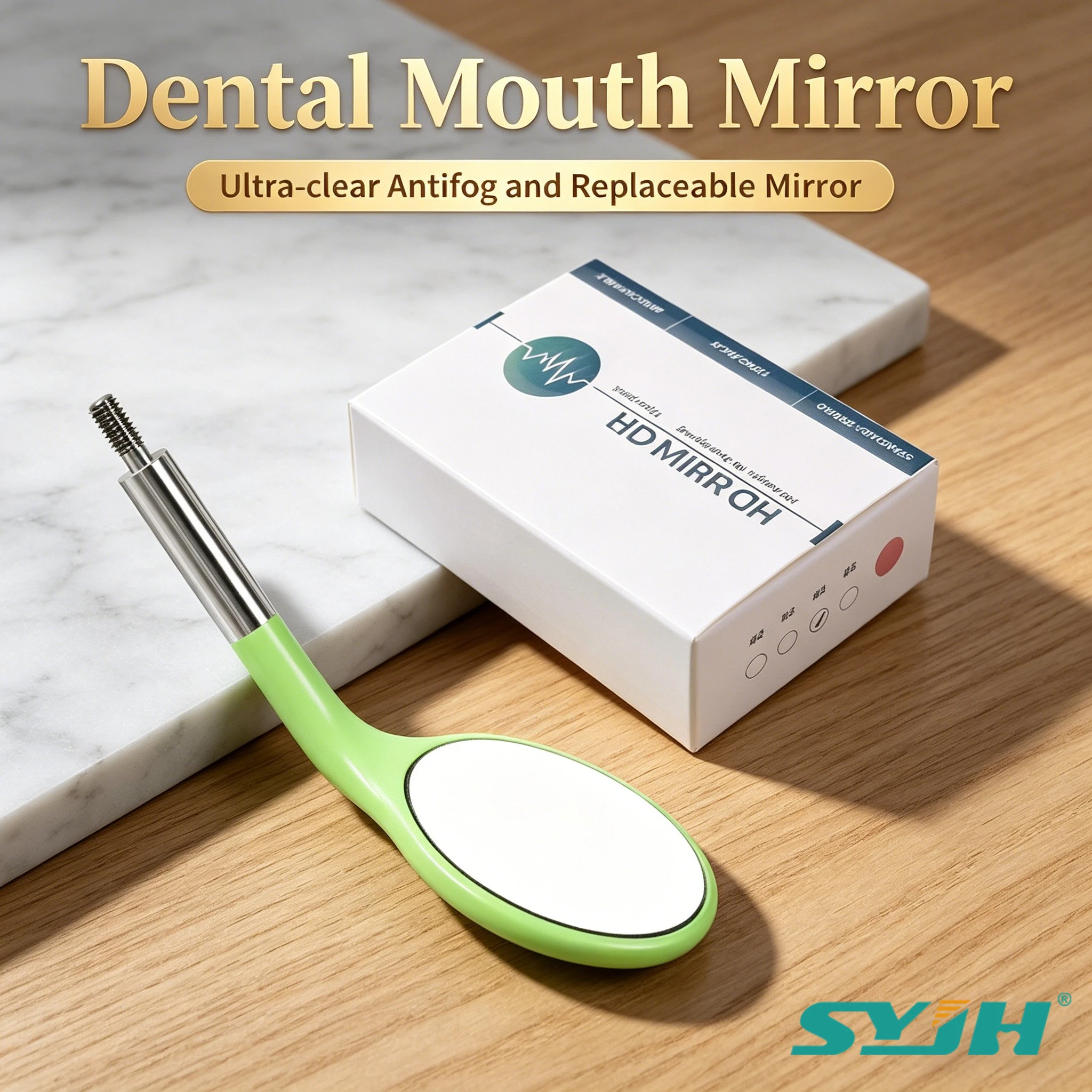 Dental Ultra-clear Reflector Mouth Mirror Checking Oral Antifog HD Mirrors Detachable Replaceable Handle 12Pcs Ortho Lab Tools