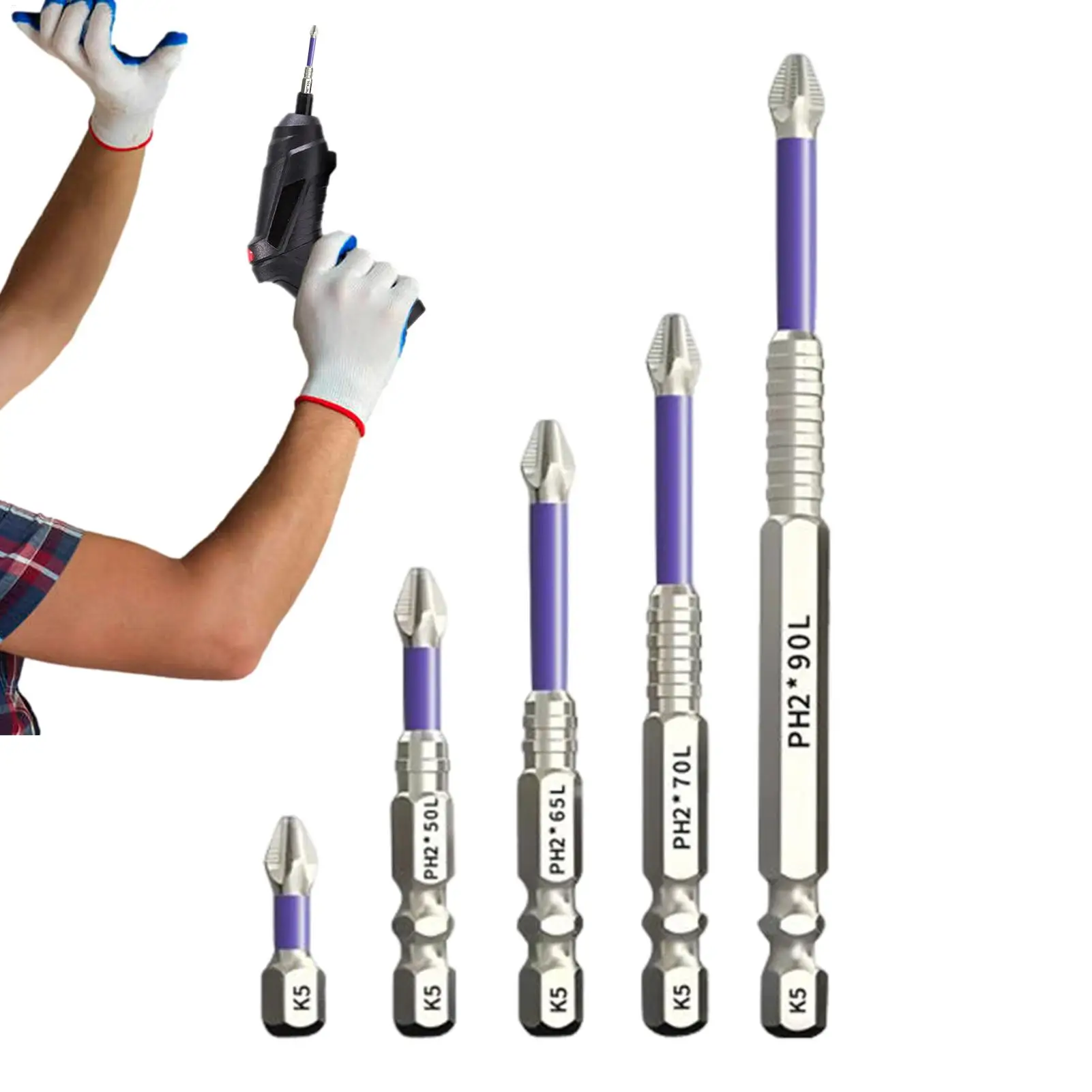 

Набор бит K5, набор магнитных электрических крестовых отверток, хромированные аксессуары для электроинструментов для механики, автомобильной промышленности