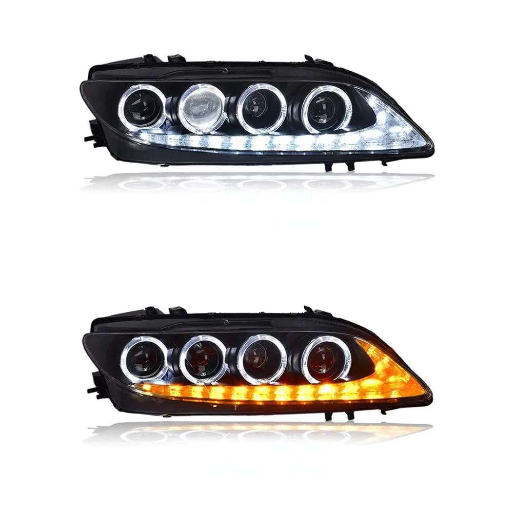 For Mazda6 Headlight Assembly Retrofit Angel Eyes LED Daytime Running Lights LED Turn Signal LED Lens Headlights