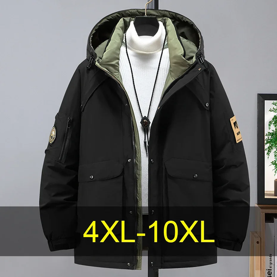 

Winter Parkas Men Thick Jacket Coat 10XL Plus Size Cargo Parkas Male Fashion Casual Waterproof Parkas Male Big Size 10XL